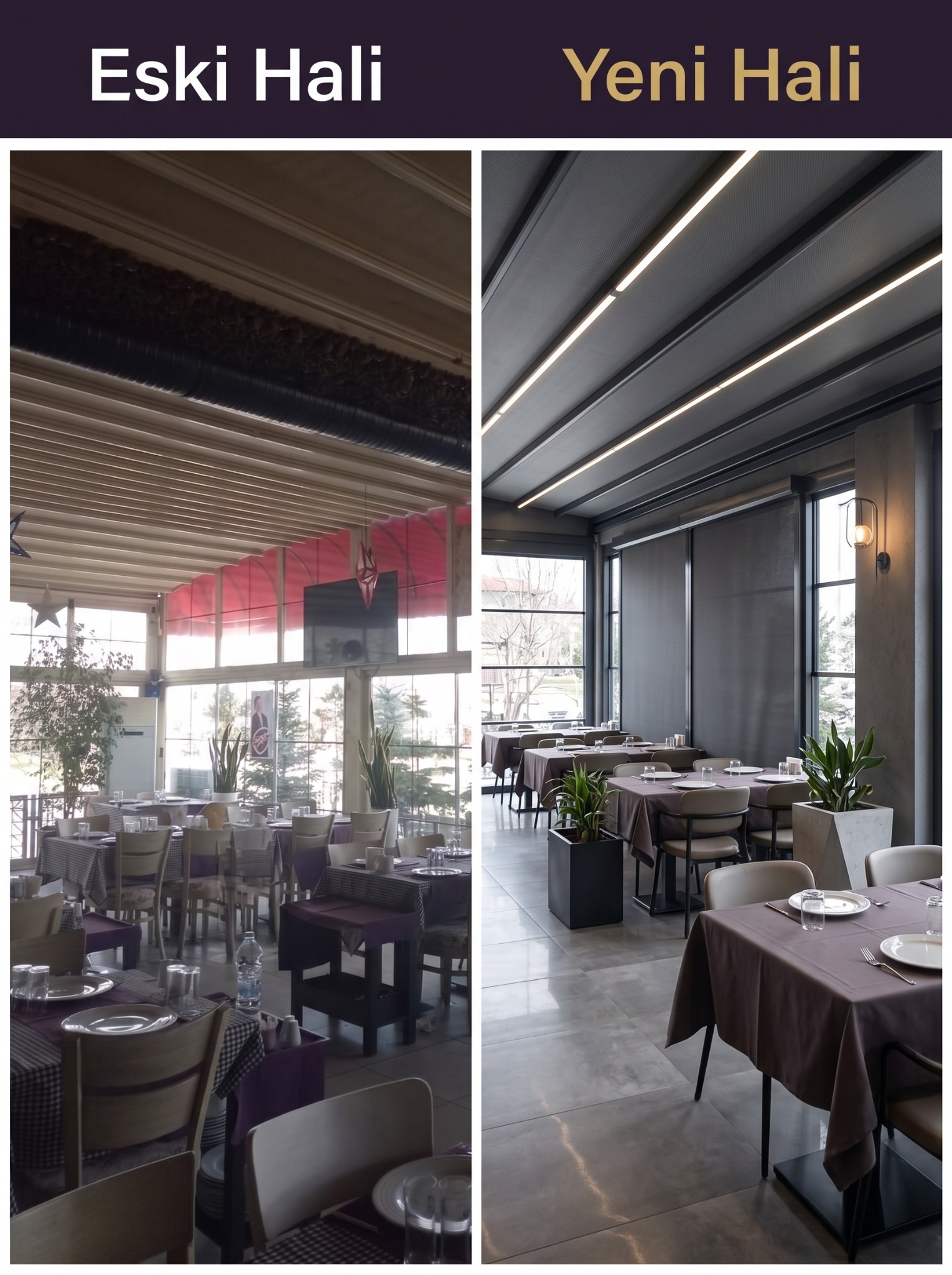 Eski ve yeni hâli karşılaştırması